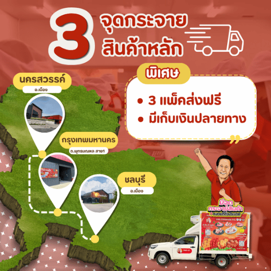 มีจุดกระขายสินค้าหลายพื้นที่